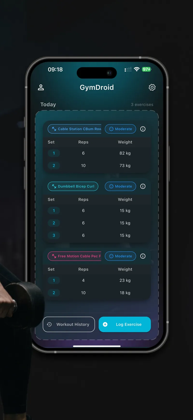 GymDroid screen 1
