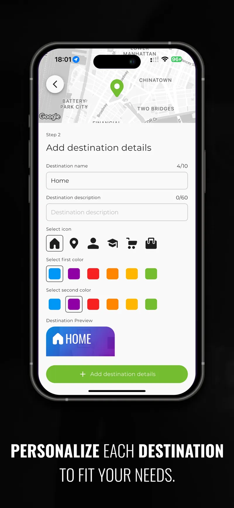 My Daily Routes screen 3