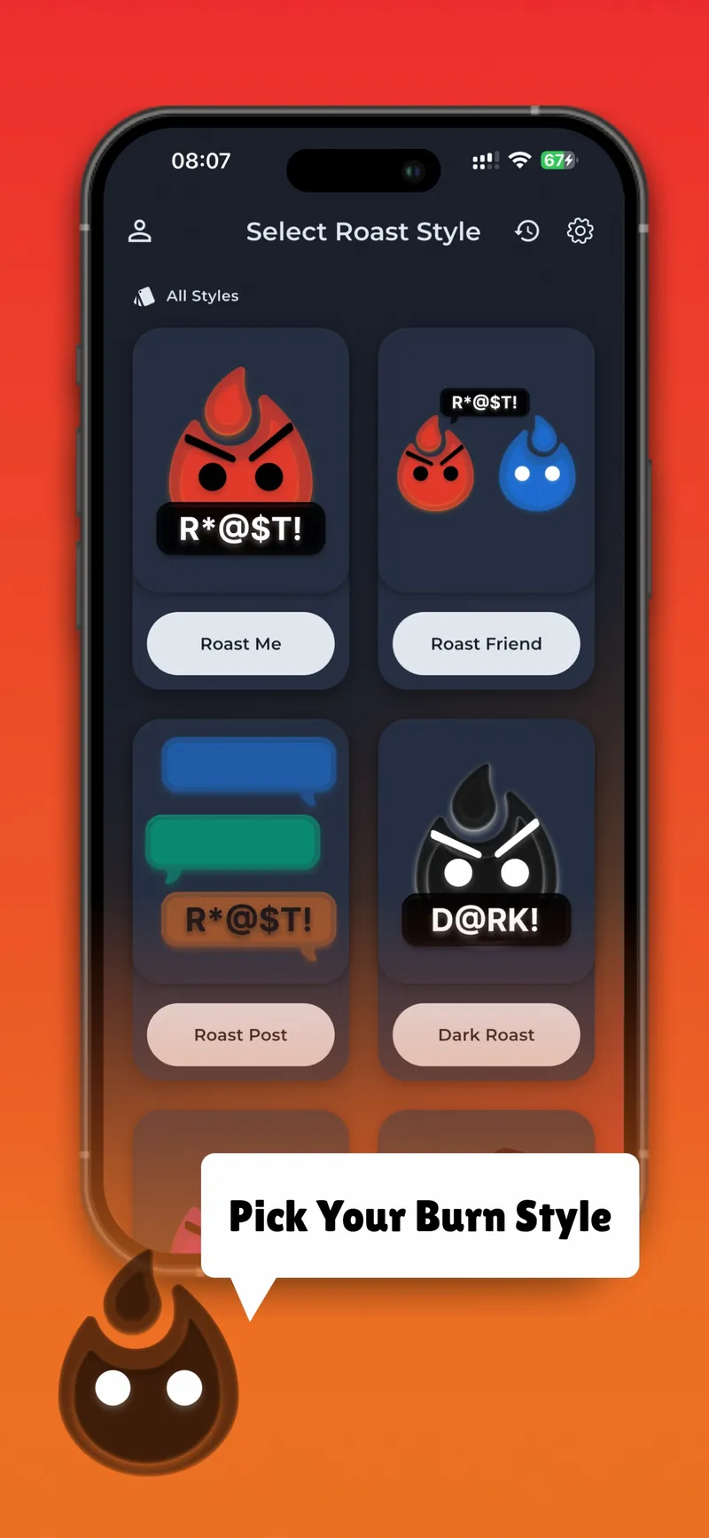 Roast Me screen 1
